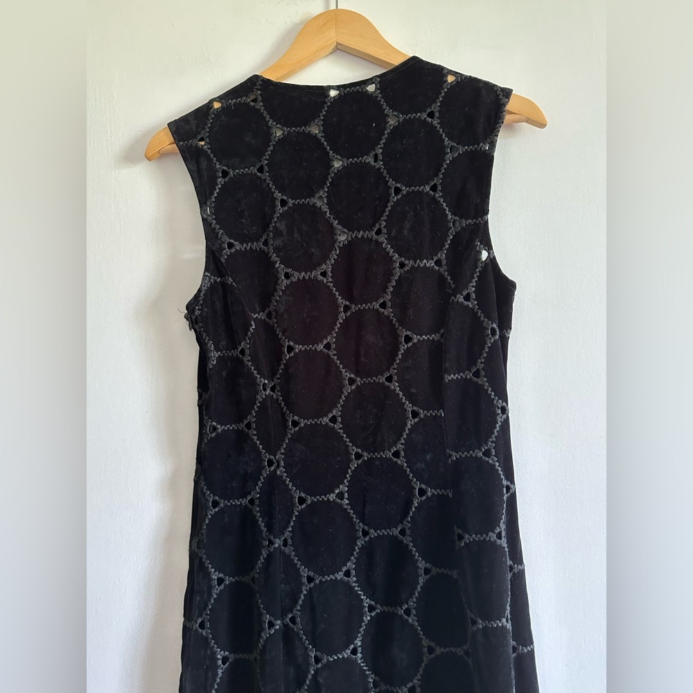 Vintage 90s Black Nc. Love Danielle Dahan Velour Mini Dress Size Medium EUC - Picture 6 of 10